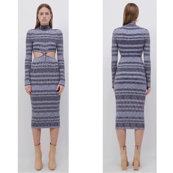 Jonathan Simkhai Fable Cutout Knit Space Dye Midi Dress Size Large - Picture 2 of 9